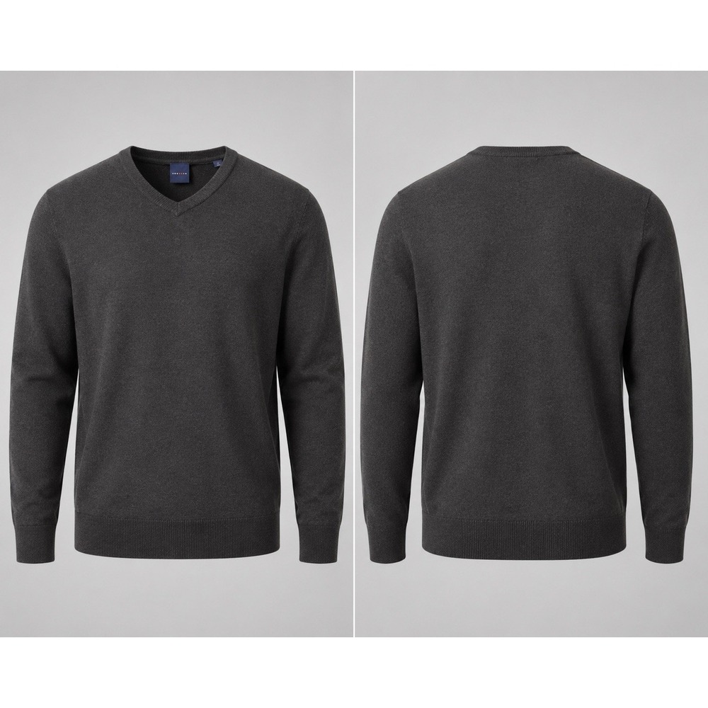 Dunning Sweater Mens XL  Black Golf V-Neck Pullover 100% Merino Wool